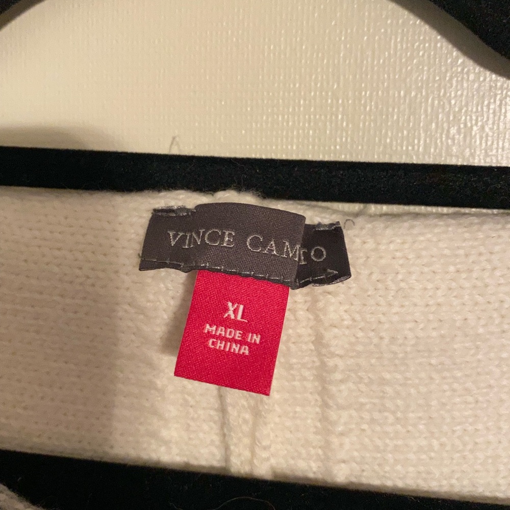 Vince Camuto  chunky sweater.  Size XL blue off white - Picture 2 of 4